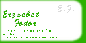 erzsebet fodor business card